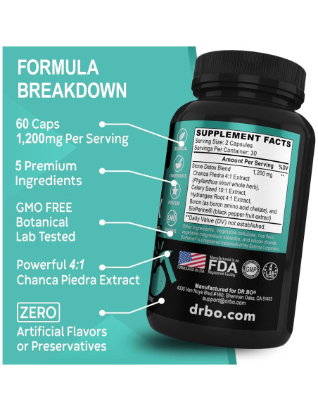 Cápsulas Detox de Chanca Piedra Dr. Bo - 60 Unidades