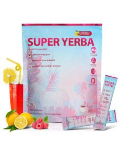 Yerba Mate Instantáneo Jxiaoyumio 30 Porciones Sabor Limonada Frambuesa