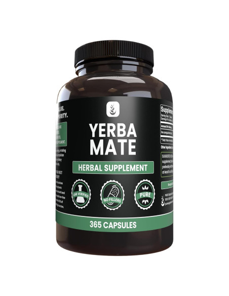 Cápsulas de Yerba Mate Ingredientes Originales Puros 365 Unidades