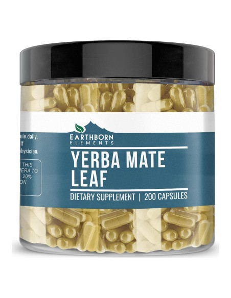 Cápsulas de Hoja de Yerba Mate Earthborn Elements 200 Unidades