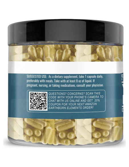 Cápsulas de Hoja de Yerba Mate Earthborn Elements 200 Unidades