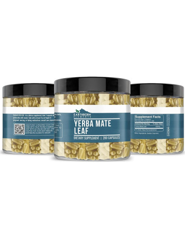 Cápsulas de Hoja de Yerba Mate Earthborn Elements 200 Unidades