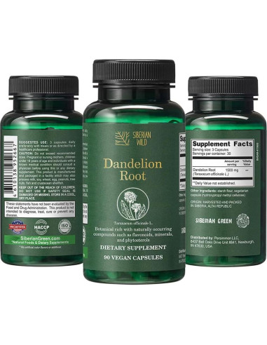 Suplemento Diente de León Best Value Organic 90 Cápsulas 1500mg