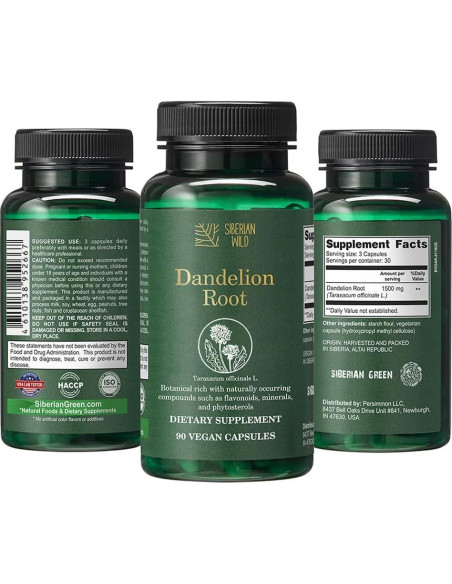 Suplemento Diente de León Best Value Organic 90 Cápsulas 1500mg