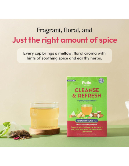 Té de hierbas Pella Nutrition con jengibre y diente de león - 25 bolsas Té de hierbas Pella Nutrition con jengibre y diente de león - 25 bolsas