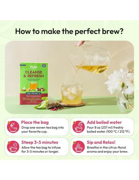 Té de hierbas Pella Nutrition con jengibre y diente de león - 25 bolsas Té de hierbas Pella Nutrition con jengibre y diente de león - 25 bolsas