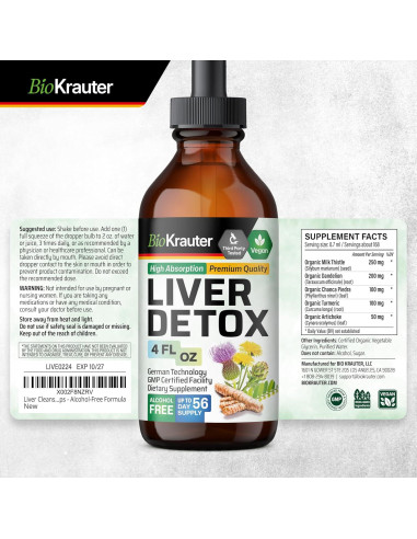 Suplemento Hepático BioKrauter: Diente de León 250 Cápsulas + 118 ml Tintura