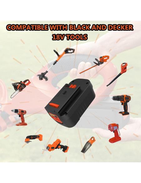 Paquete 2 Baterías Litio 18V 6.5Ah YABELLE para Black Decker Paquete 2 Baterías Litio 18V 6.5Ah YABELLE para Black Decker