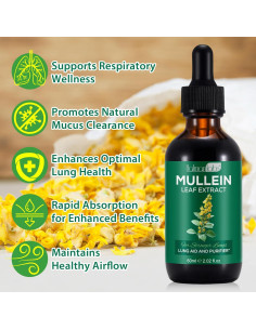 Gotas de Mullein Tooffi 59.15 ml - Extracto Natural para Pulmones 2