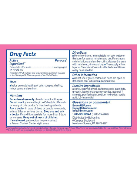 Crema de Caléndula Boiron 70.87g - Medicina Homeopática Piel