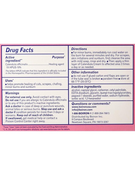 Crema de Caléndula Boiron 70.87g - Medicina Homeopática Piel