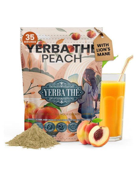 Polvo de Té de Yerba Mate Diosa Antigua 350g Sabor Durazno