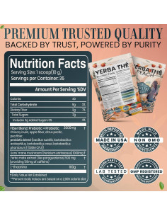 Polvo de Té de Yerba Mate Diosa Antigua 350g Sabor Durazno 2