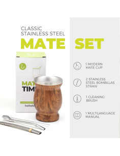 Conjunto de Mate BALIBETOV - Taza de Acero Inoxidable Doble Pared 2