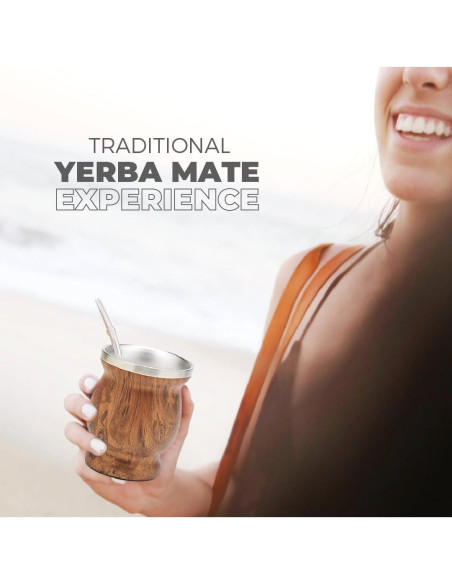 Conjunto de Mate BALIBETOV - Taza de Acero Inoxidable Doble Pared