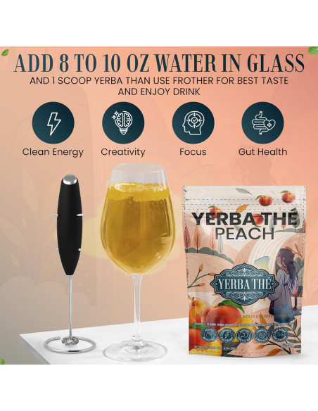 Polvo de Té de Yerba Mate Diosa Antigua 350g Sabor Durazno
