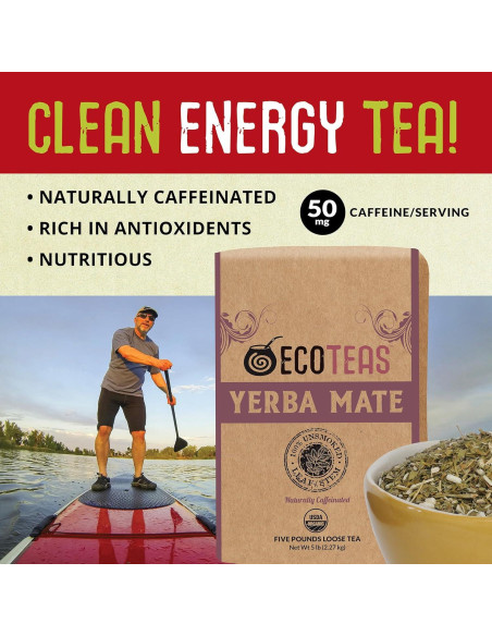 Té de Yerba Mate Orgánico EcoTeas 2.27 kg - Detox Natural