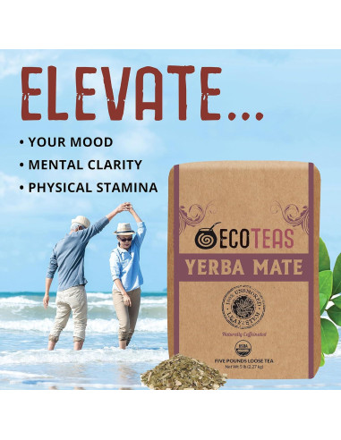 Té de Yerba Mate Orgánico EcoTeas 2.27 kg - Detox Natural