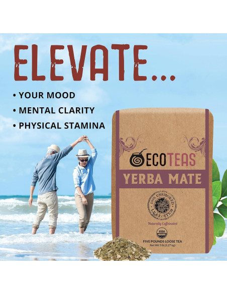 Té de Yerba Mate Orgánico EcoTeas 2.27 kg - Detox Natural