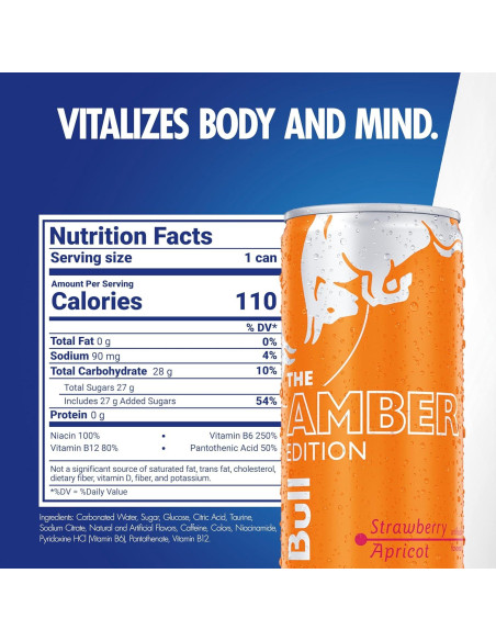 Red Bull Edición Ámbar Bebida Energética Fresa Albaricoque 248ml x24