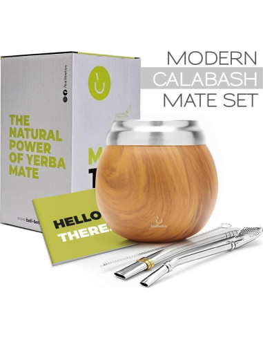 Juego de Yerba Mate Balibetov - Acero Inoxidable 4 Piezas