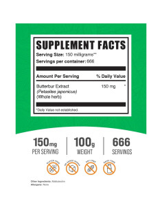 Extracto de Mantequilla en Polvo BulkSupplements 100g Vegano 2