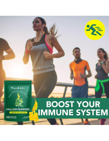 Gomas de Mullein Orgánico 60 Unidades 2000mg Salud Pulmonar