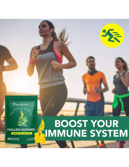 Gomas de Mullein Orgánico 60 Unidades 2000mg Salud Pulmonar