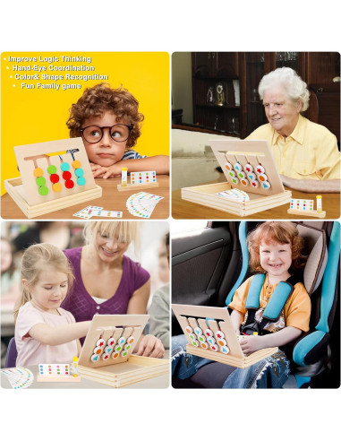 Rompecabezas Montessori AugToy Madera Colores y Formas 3-7 Años