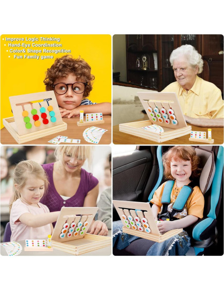 Rompecabezas Montessori AugToy Madera Colores y Formas 3-7 Años