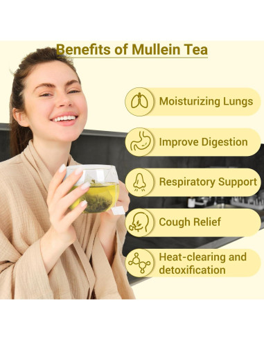 Bolsitas de Té de Mullein 100% Natural - 50 Cuentas