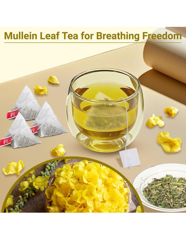 Bolsitas de Té de Mullein 100% Natural - 50 Cuentas