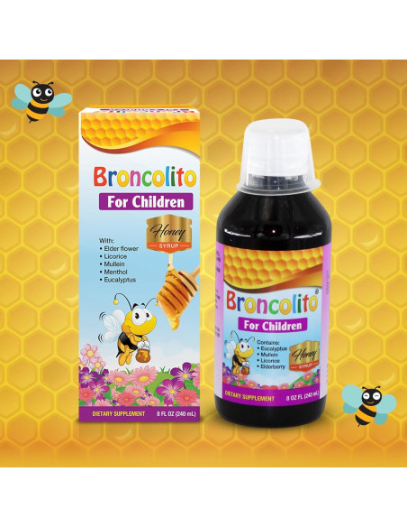 Jarabe de Miel BRONCOLITO para Niños - Suplemento Herbal 240 ml