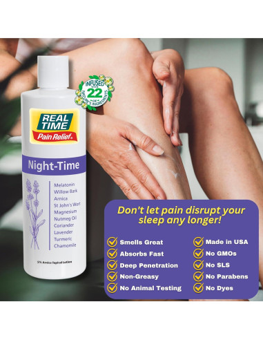 Crema Nocturna Alivio Dolor Real Time 340g Melatonina