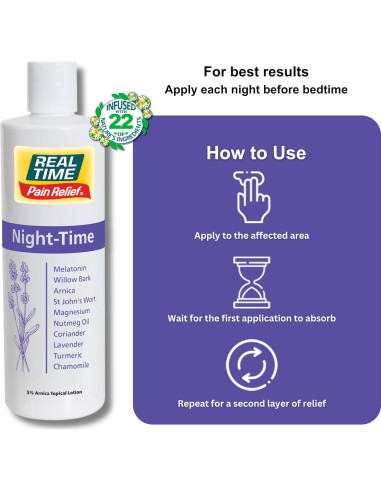 Crema Nocturna Alivio Dolor Real Time 340g Melatonina