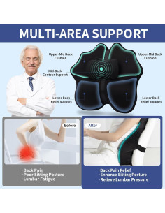 YOUFI Almohada Ergonómica Soporte Lumbar Ajustable 1,07 kg 2