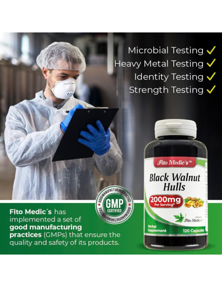 Cápsulas de Cáscara de Nuez Negra Fito Medic's 2000 mg