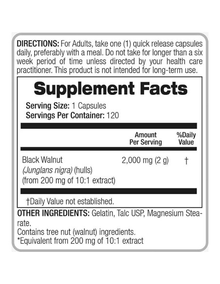 Cápsulas de Cáscara de Nuez Negra Fito Medic's 2000 mg