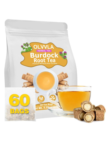 Té de raíz de bardana Olvvla - 60 bolsas - 100% natural