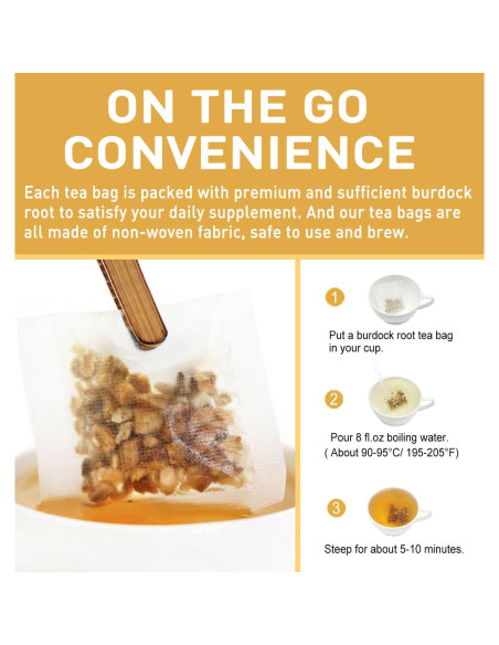 Té de raíz de bardana Olvvla - 60 bolsas - 100% natural