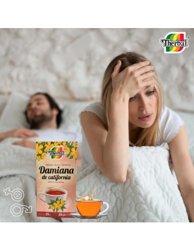 Té Herbal Damiana Therbal - 25 Bolsitas Sin Cafeína