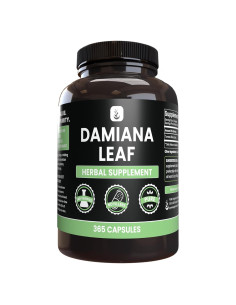 Cápsulas de Hoja de Damiana 365 Unidades Ingredientes Originales Puros