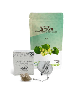 Té de Flores de Tilo 85g + Colador de Té de Cristal - Solo Therapy