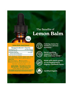 Extracto Líquido de Melisa Orgánica Herb Pharm 29.57 ml 2