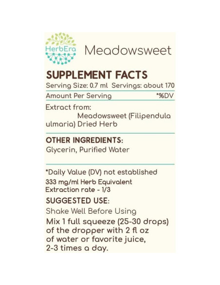 Extracto de hierbas sin alcohol HerbEra Meadowsweet 118.29 ml