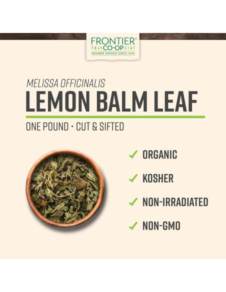 Hoja de Toronjil Orgánica Frontier Co-op 0.48kg - Té Seco