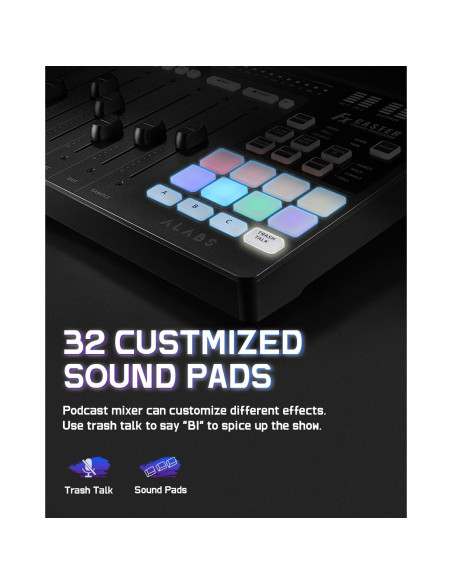 ALABS Fxcaster Paquete Podcast Todo en Uno con Micrófono XLR