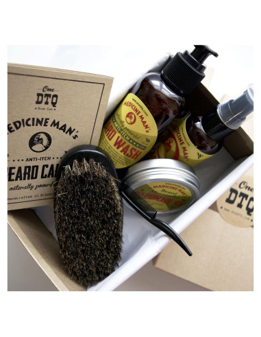 Kit de Cuidado para Barba Medicine Man - Jabón, Aceite, Balsamo y Cepillo