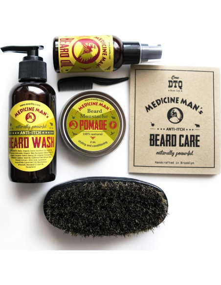 Kit de Cuidado para Barba Medicine Man - Jabón, Aceite, Balsamo y Cepillo