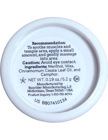 Bálsamo Sunbreeze 5.4 g - Alivio Muscular Sunrider